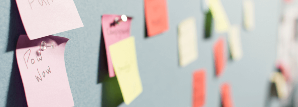Develop a social media strategy using post-it notes